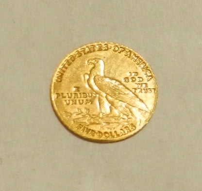 8Kt Gold Miniature Replica U.S. Indian Head 5 Dollar Gold Coin Masters Coins