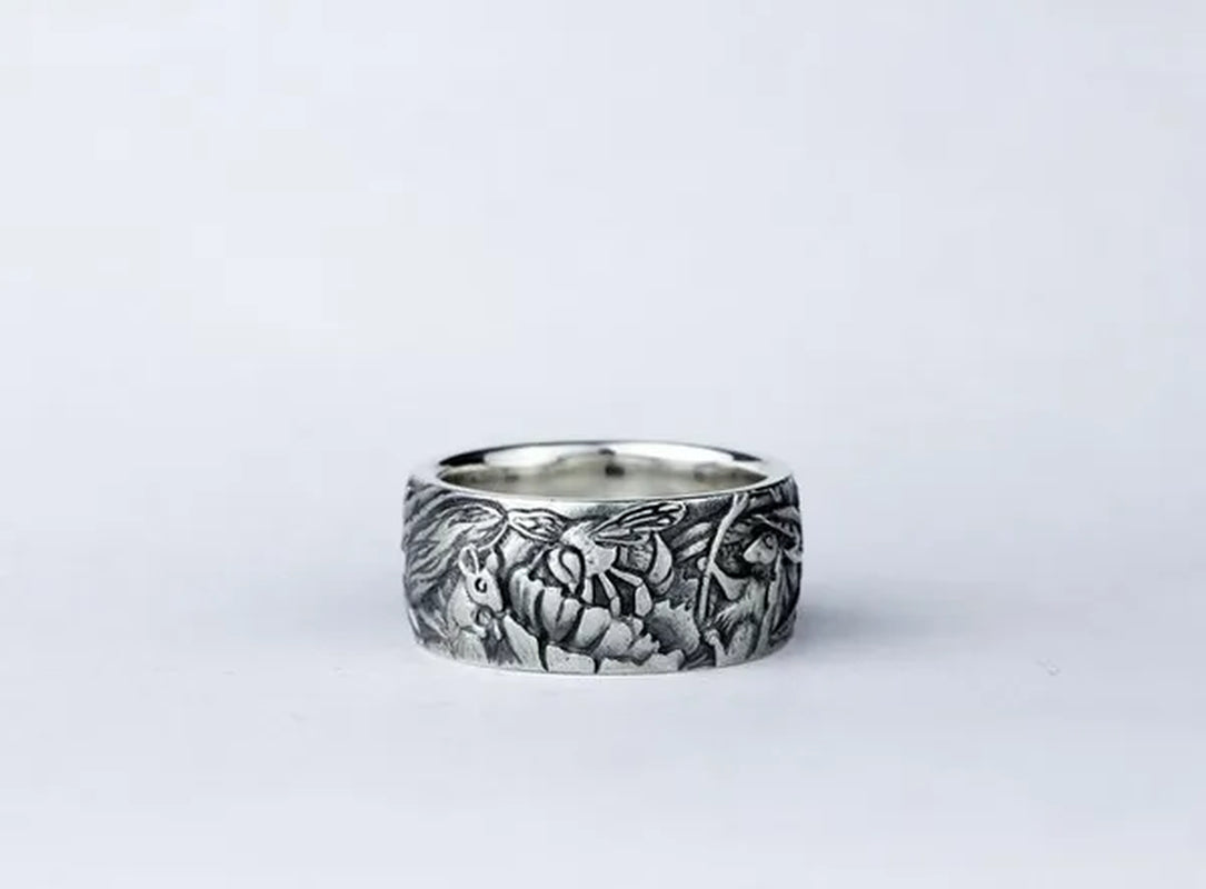 Exquisite 925 Sterling Silver Cat Ring Women Men Party Fine Jewelry