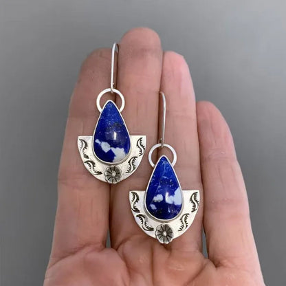 Lapis lazuli earrings Bohemian earrings retro sapphire earrings