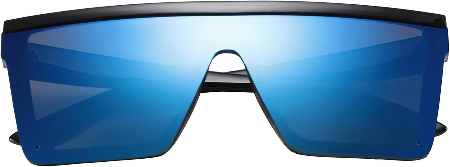 Oversized Sunglasses Mens Womens Flat Top Square Trendy Visor Shades UV400 B2470