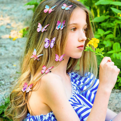 18 Pieces Glitter Butterfly Hair Clips for Girls Teens Women Hair Accessories (Dreamy Style)