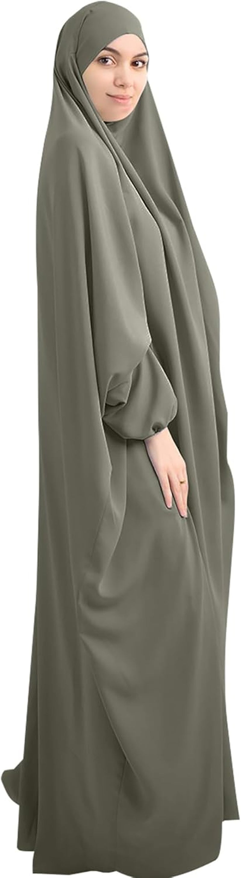 Women Long Sleeve Abaya Muslim Prayer Dress One Piece Arab Islamic Clothes Hooded Maxi Dress