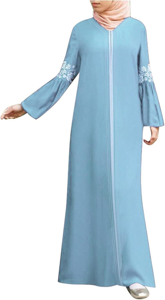 Abaya Dress for Women Abaya for Girls Abayas Ramadan Dresses for Women Vintage Solid Ramadan Dress Muslim Prayer Dress Islamic Abaya Dress Robe Mosque Prayer Loose Ramadan Clothing Women