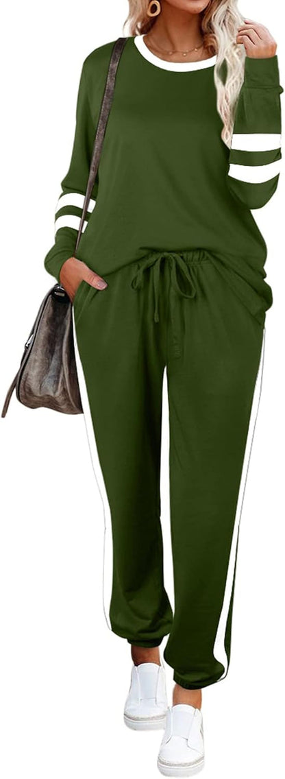 Sweatsuit for Women 2 Piece Outfits for Womens Crewneck Sweatshirts Pullover