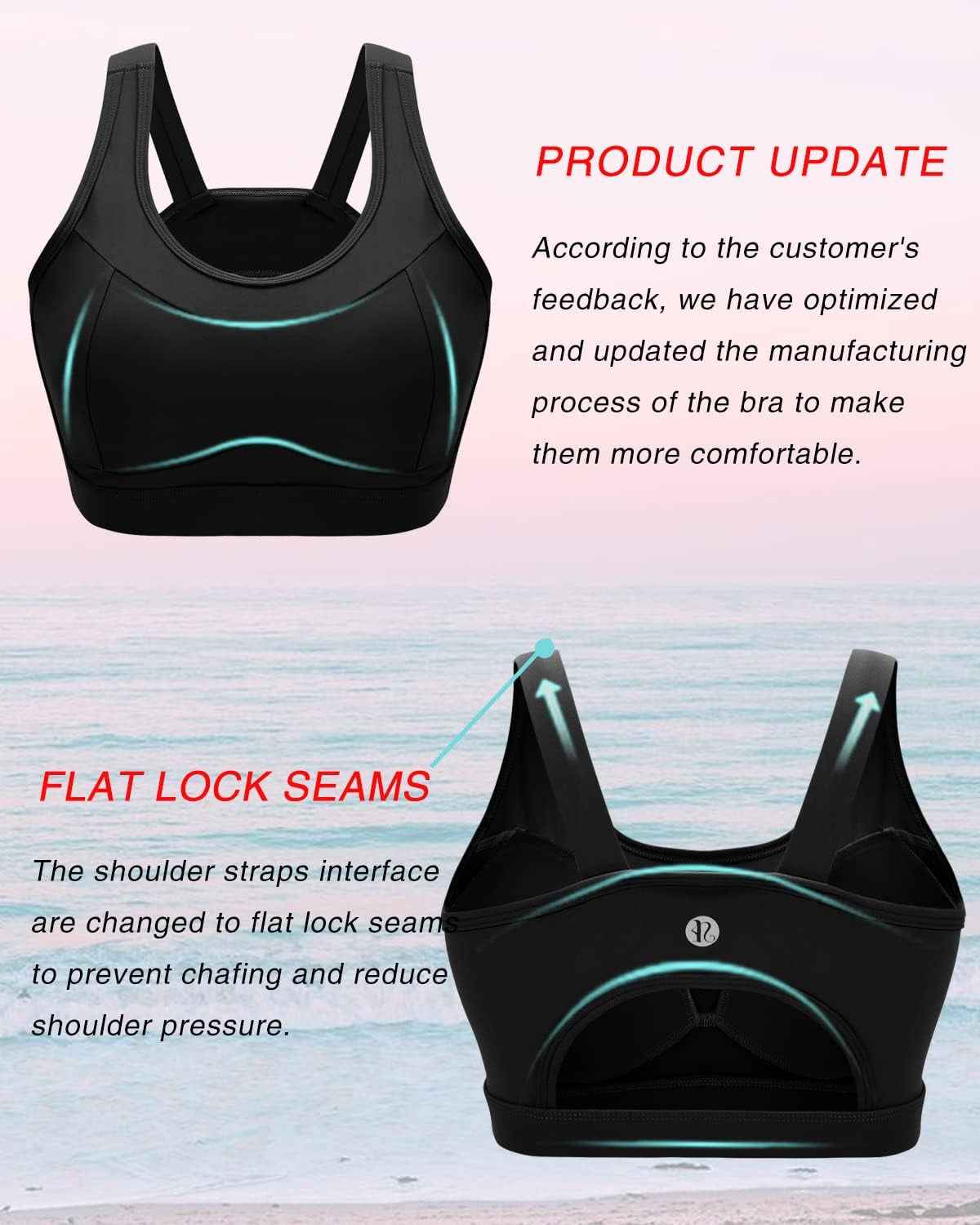 High Impact Sports Bras for Women,Racerback Running Bra Workout Crop Tank Tops Longline Sports Bra Push Up