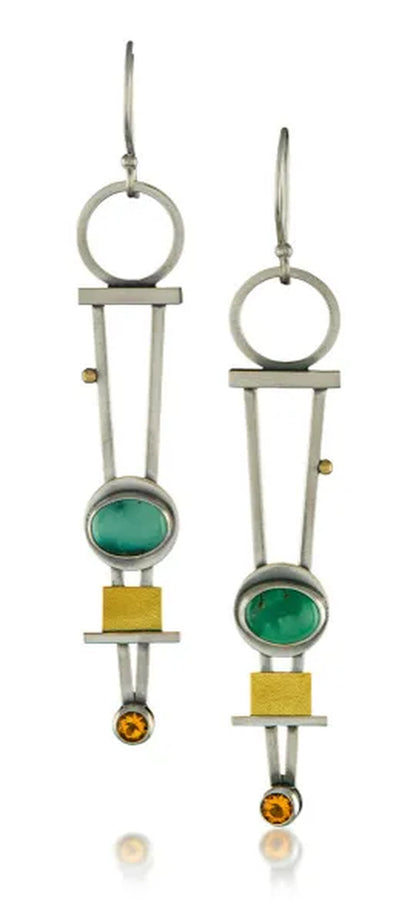 Vintage 925 Sterling Silver Natural Gemstone Pink Turquoise Earrings Woman Fashion Fine Jewelry