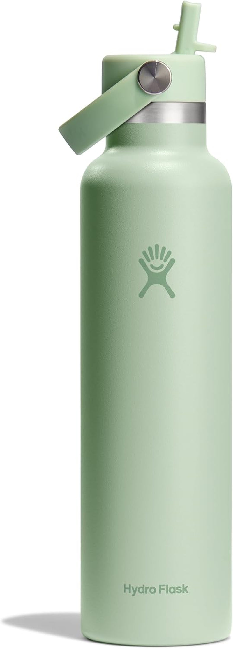24 Oz Stainless Steel Standard Mouth Water Bottle with Flex Straw Cap and Double-Wall Vacuum Insulation - WORLD TIME VISITS