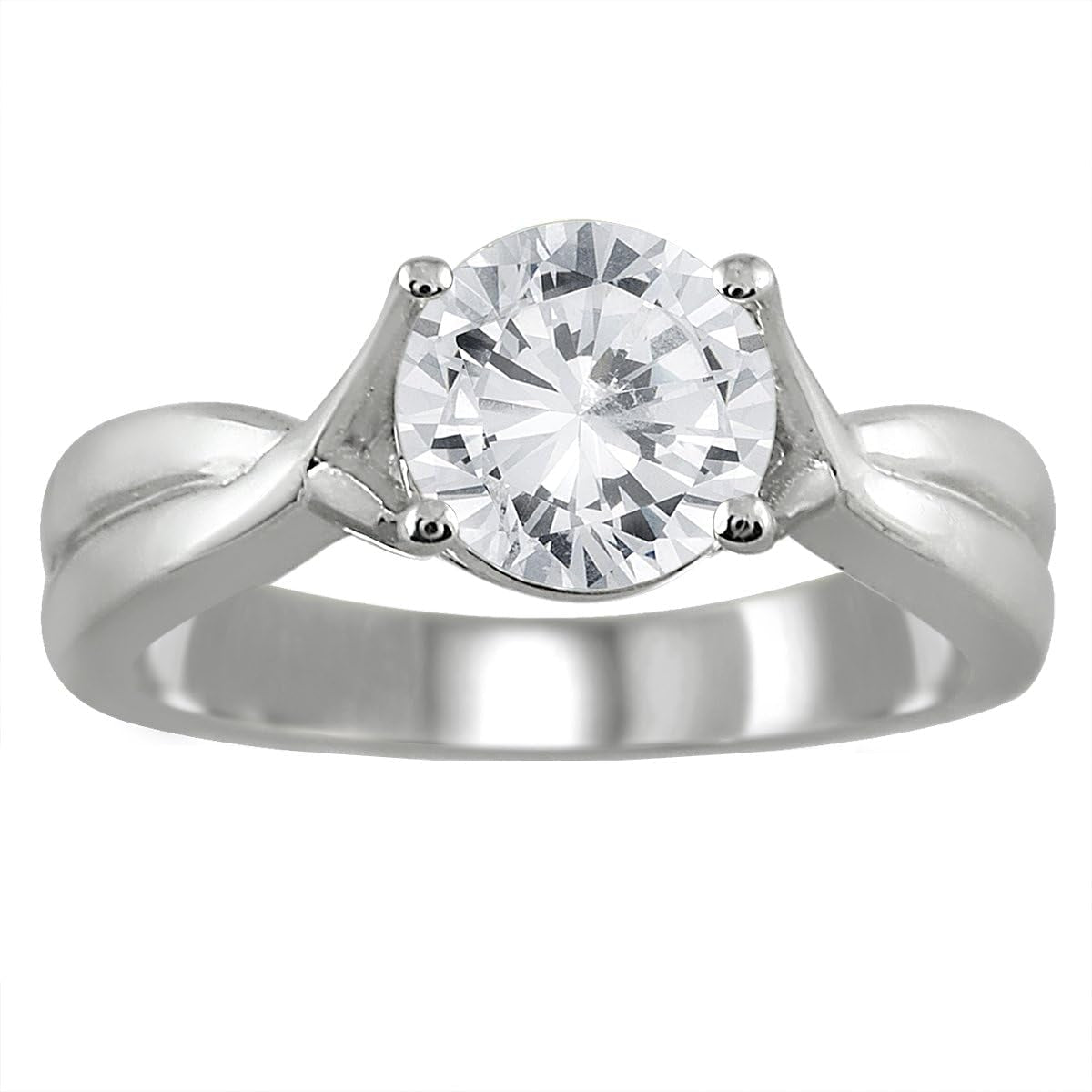 AGS Certified 1 Carat Diamond Solitaire Ring in 14K White Gold (I - J Color, I2 - I3 Clarity) - WORLD TIME VISITS