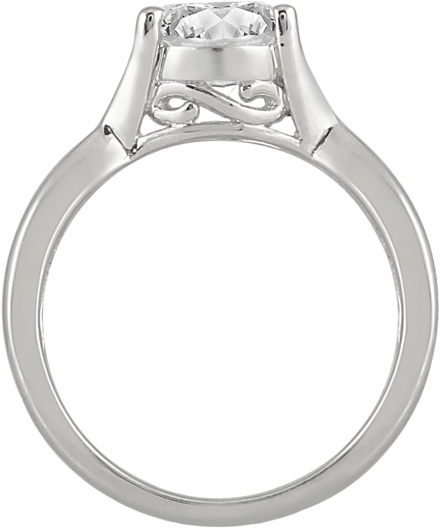 AGS Certified 1 Carat Diamond Solitaire Ring in 14K White Gold (I-J Color, I2-I3 Clarity)