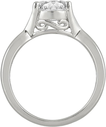 AGS Certified 1 Carat Diamond Solitaire Ring in 14K White Gold (I-J Color, I2-I3 Clarity)
