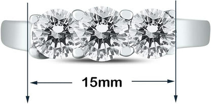 AGS Certified 2 Carat TW Three Stone Diamond Ring in 14K White Gold
