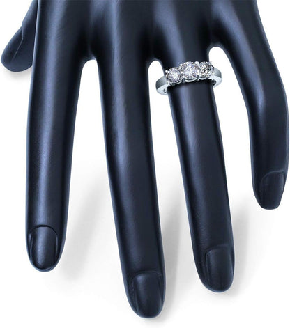 AGS Certified 2 Carat TW Three Stone Diamond Ring in 14K White Gold