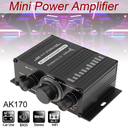 AK170 2 Channel Power Amplifier Audio Karaoke Home Theater Amplifier Mini Hifi Amplifier with USB SD Interface