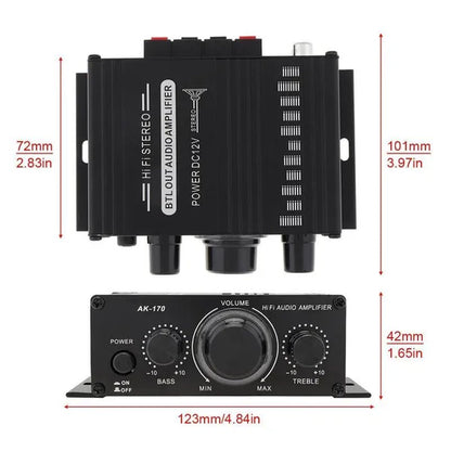 AK170 2 Channel Power Amplifier Audio Karaoke Home Theater Amplifier Mini Hifi Amplifier with USB SD Interface - WORLD TIME VISITS
