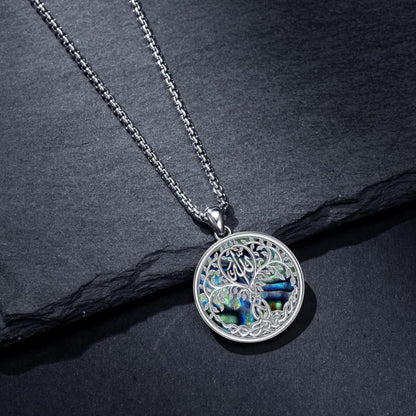 Allah Necklace 925 Sterling Silver Islamic Muslim Necklace Arabic Calligraphy Allah Dog Tag Pendant Islamic Jewelry Gifts for Men Women