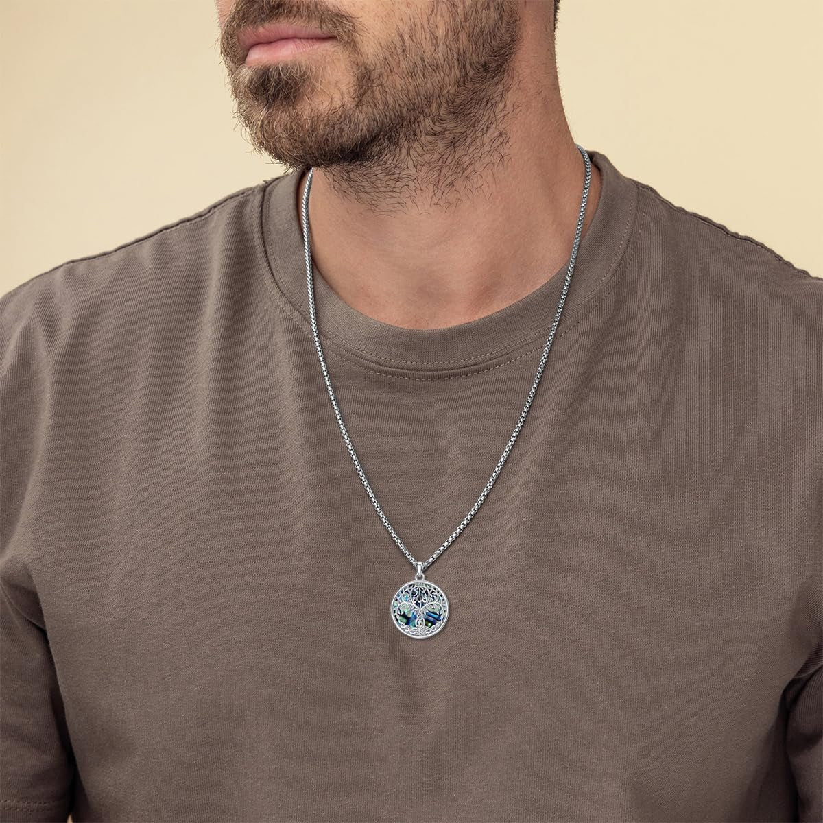 Allah Necklace 925 Sterling Silver Islamic Muslim Necklace Arabic Calligraphy Allah Dog Tag Pendant Islamic Jewelry Gifts for Men Women - WORLD TIME VISITS
