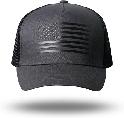American Flag Trucker Hat - Snapback Hat, Baseball Cap for Men Women - Breathable Mesh Side, Adjustable Fit - for Casual Wear