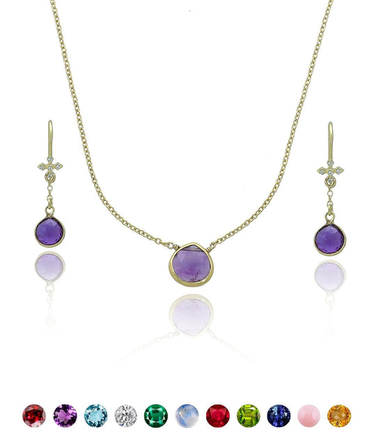 Amethyst Necklace for Women - Authentic 925 Sterling Silver Necklace 18K Gold Jewelry, Dainty Heart Necklace Earring Set for Teen Girls, February Birthstone Gift for Mothers Day - WORLD TIME VISITS