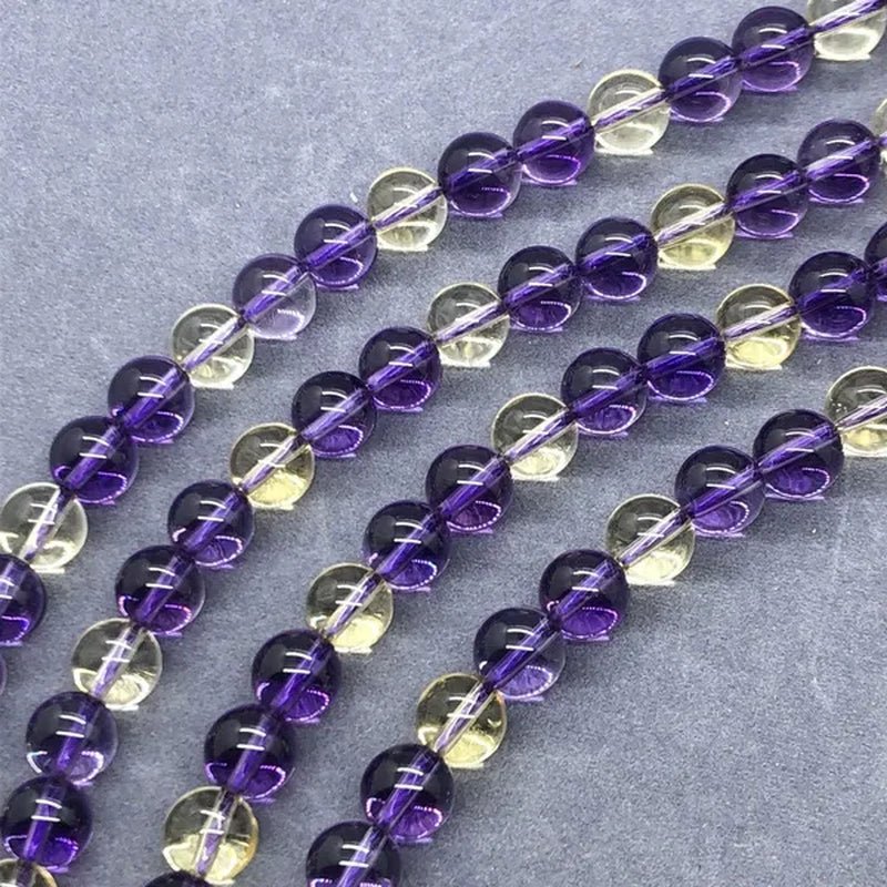 Ametrine Purple Citrine Beads 6-10mm Round Natural Loose Stone Bead Diy Jewelry