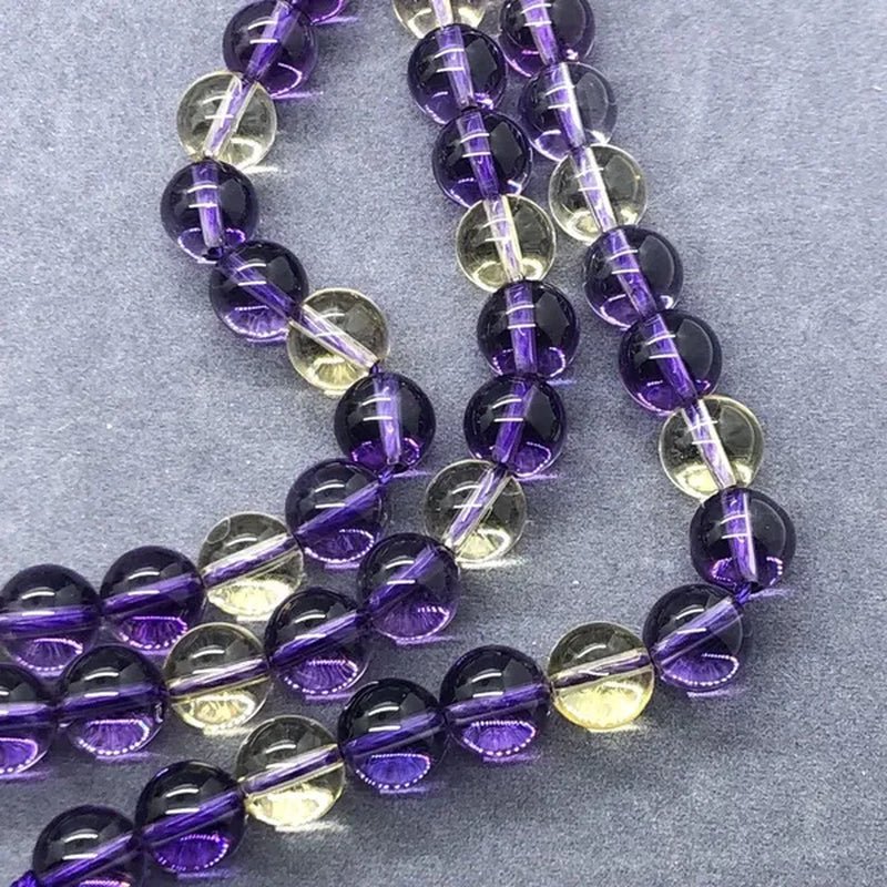 Ametrine Purple Citrine Beads 6 - 10mm Round Natural Loose Stone Bead Diy Jewelry - WORLD TIME VISITS