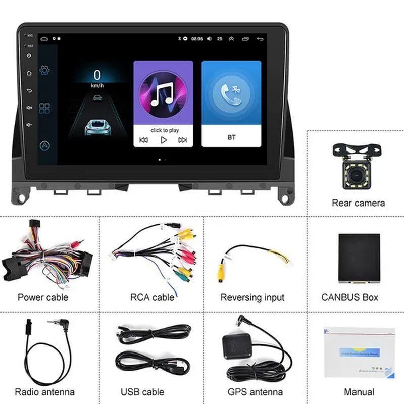 AMPRIME 【2+32G】New for Mercedes - Benz W204 Autoradio 2 Din Android 10.1 GPS Car Radio Stereo 9'' HD Touch Screen Wifi Bluetooth FM/RDS Car Audio Radio with 12LED Camera/ DVR (Optional) 【For Mercedes - Benz W204 2006 - 2011】 - WORLD TIME VISITS