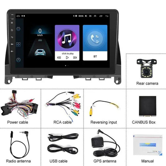 AMPRIME 【2+32G】New for Mercedes - Benz W204 Autoradio 2 Din Android 10.1 GPS Car Radio Stereo 9'' HD Touch Screen Wifi Bluetooth FM/RDS Car Audio Radio with 12LED Camera/ DVR (Optional) 【For Mercedes - Benz W204 2006 - 2011】 - WORLD TIME VISITS