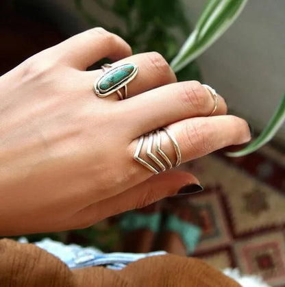 ANTIQUE DESIGN Sterling Silver Ring for Women Boho Thumb Chunky Adjustable Men'S Women'S Meditation Statement Jewelry