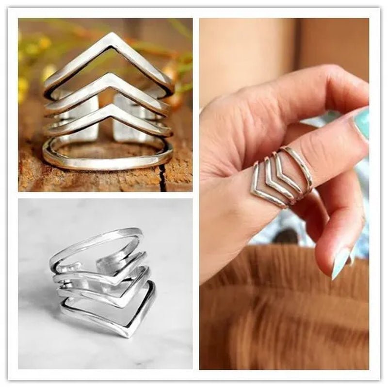 ANTIQUE DESIGN Sterling Silver Ring for Women Boho Thumb Chunky Adjustable Men'S Women'S Meditation Statement Jewelry - WORLD TIME VISITS