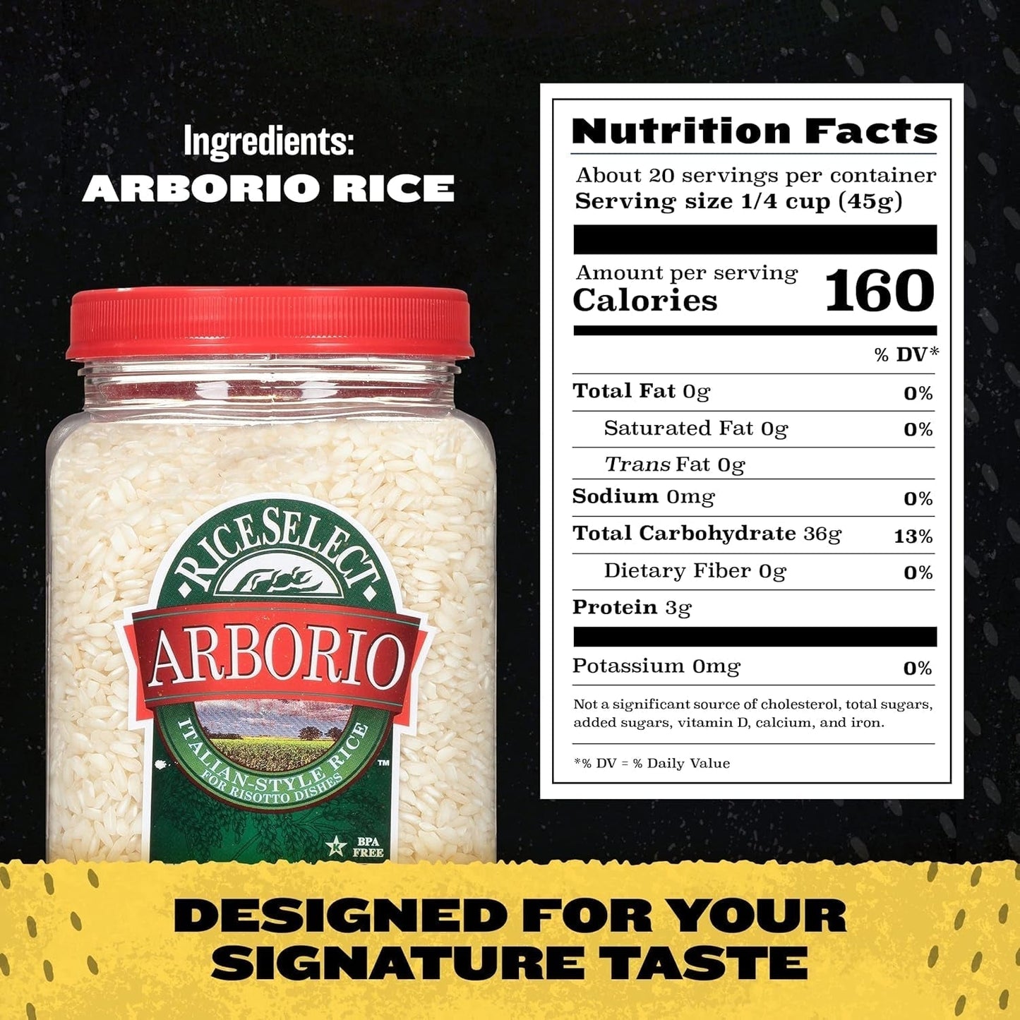Arborio Rice for Italian Risotto, Premium Gluten-Free Rice, Non-Gmo, 32-Ounce Jar, (Pack of 1)
