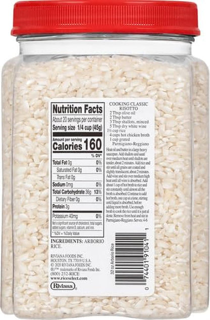 Arborio Rice for Italian Risotto, Premium Gluten - Free Rice, Non - Gmo, 32 - Ounce Jar, (Pack of 1) - WORLD TIME VISITS