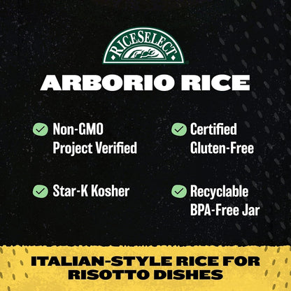 Arborio Rice for Italian Risotto, Premium Gluten-Free Rice, Non-Gmo, 32-Ounce Jar, (Pack of 1)