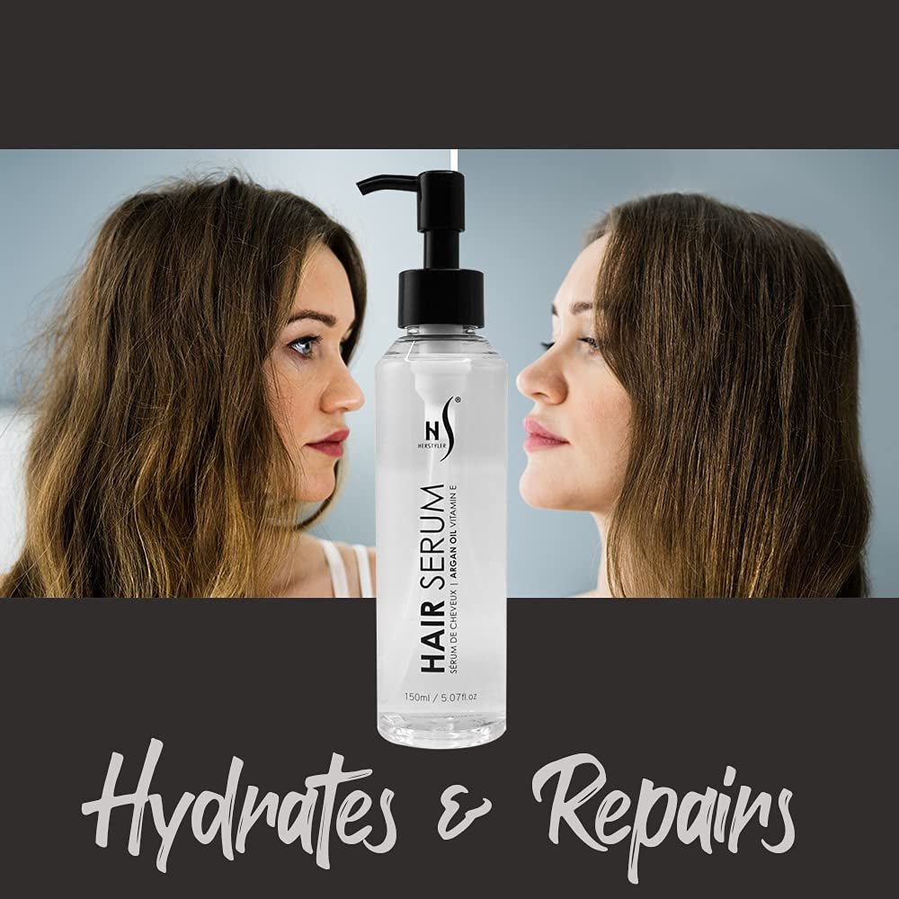 Argan Oil Serum for Hair - New Packaging - Hair Serum for Dry Damaged Hair - anti Frizz Hair Serum - 5.07 Fl Oz / 150 Ml - WORLD TIME VISITS