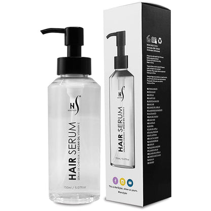 Argan Oil Serum for Hair - New Packaging - Hair Serum for Dry Damaged Hair - anti Frizz Hair Serum - 5.07 Fl Oz / 150 Ml - WORLD TIME VISITS