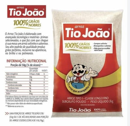 Arroz Branco Brasileiro Tio João 907G | Pack 3X907G | Brazilian White Rice Uncle John |  Bundle