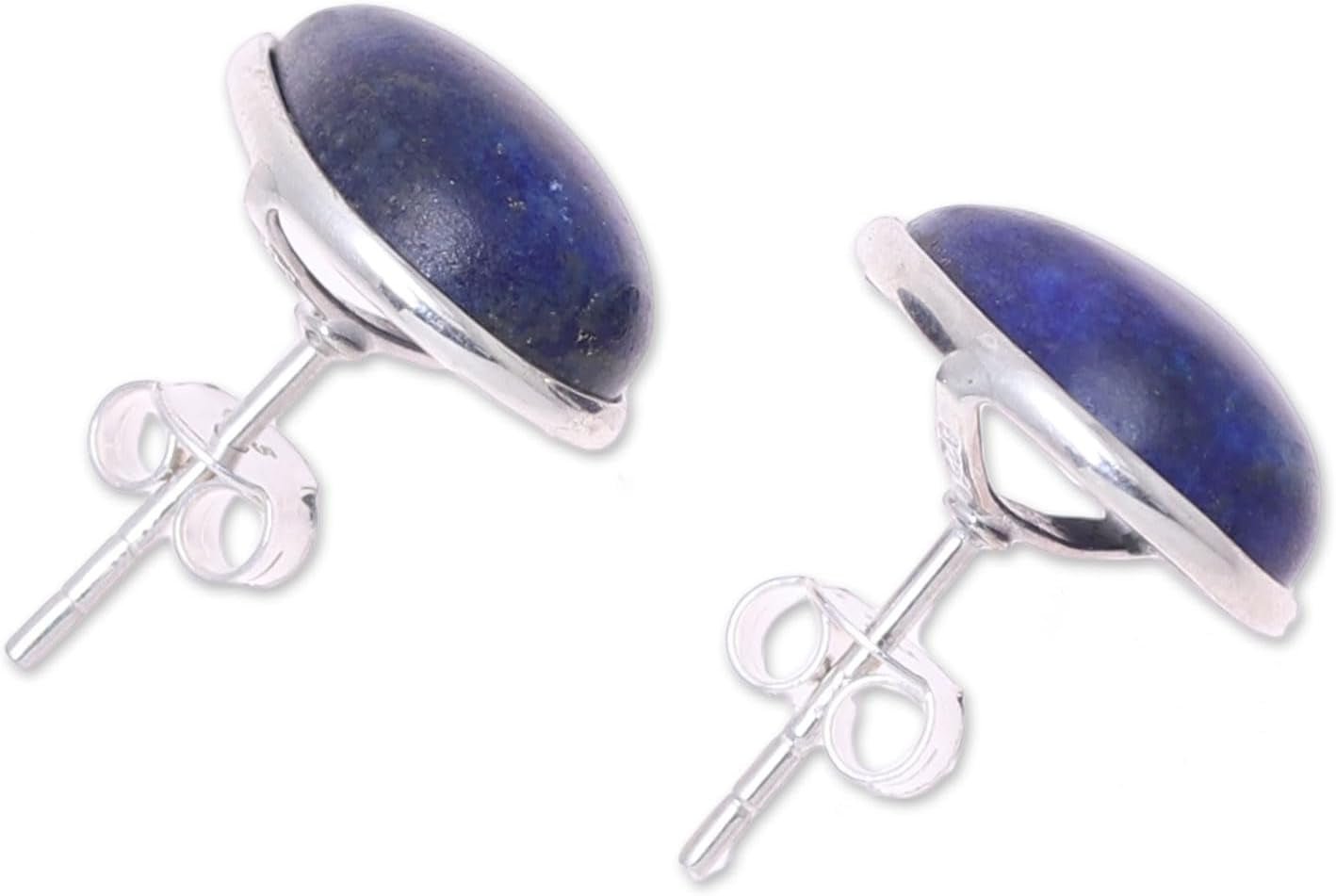 Artisan Handmade Jewelry Teardrop Earrings | Lapis Lazuli Button Earrings | .925 Sterling Silver Teardrop Earrings from India | Crafted by Hand Birthstone Gemstone Earrings 'Mystic Tears' - WORLD TIME VISITS