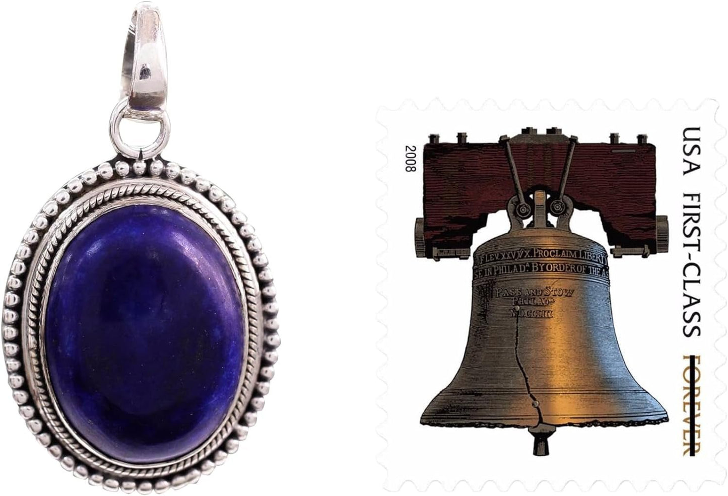 Artisan Handmade Lapis Lazuli Pendant Necklace on Artisan Crafted 925 Silver Sterling Blue India Snorkel Birthstone [18 in L 2 Mm W Pendant(S) 1.4 in L X 0.8 in W X 0.3 in D] ' True Clarity'