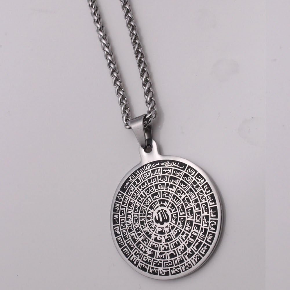 Asma-Ul-Husna 99 Names of ALLAH Stainless Steel 60 Cm Chain Necklace for Man Women Islamic Muslim Jewelry