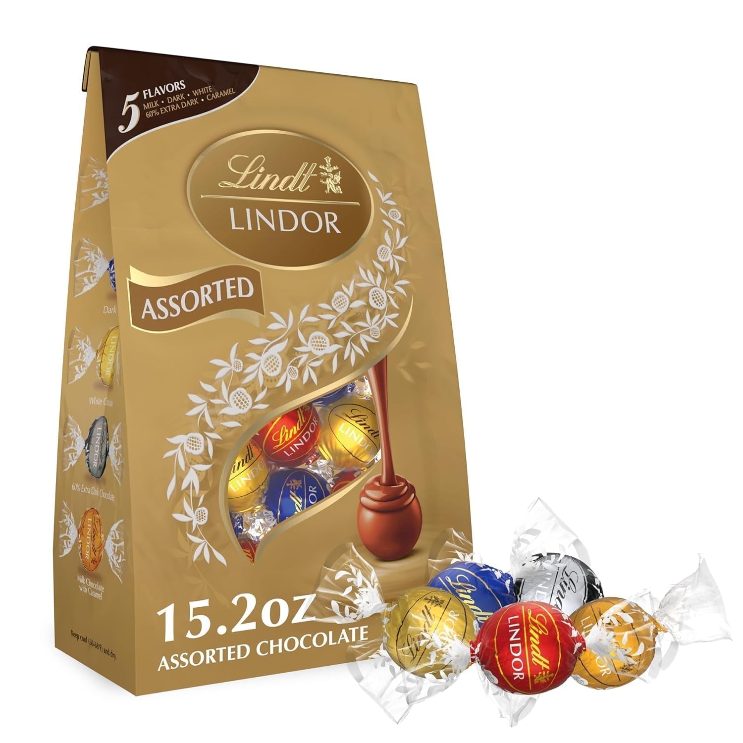 Assorted Chocolate Candy Truffles, Chocolate with Smooth, Melting Truffle Center, 15.2 Oz. Bag - WORLD TIME VISITS
