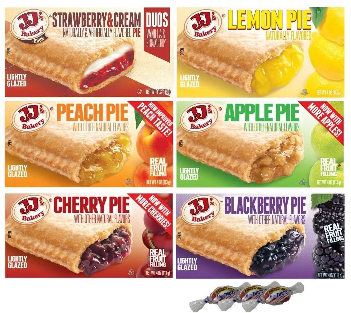 Assorted Variety Pack Snack Pies, Individual Dessert, Fresh-Baked, Perfect for Snacks, Nut-Free, Kosher Parve, 4 Oz Each (Pack of 6)