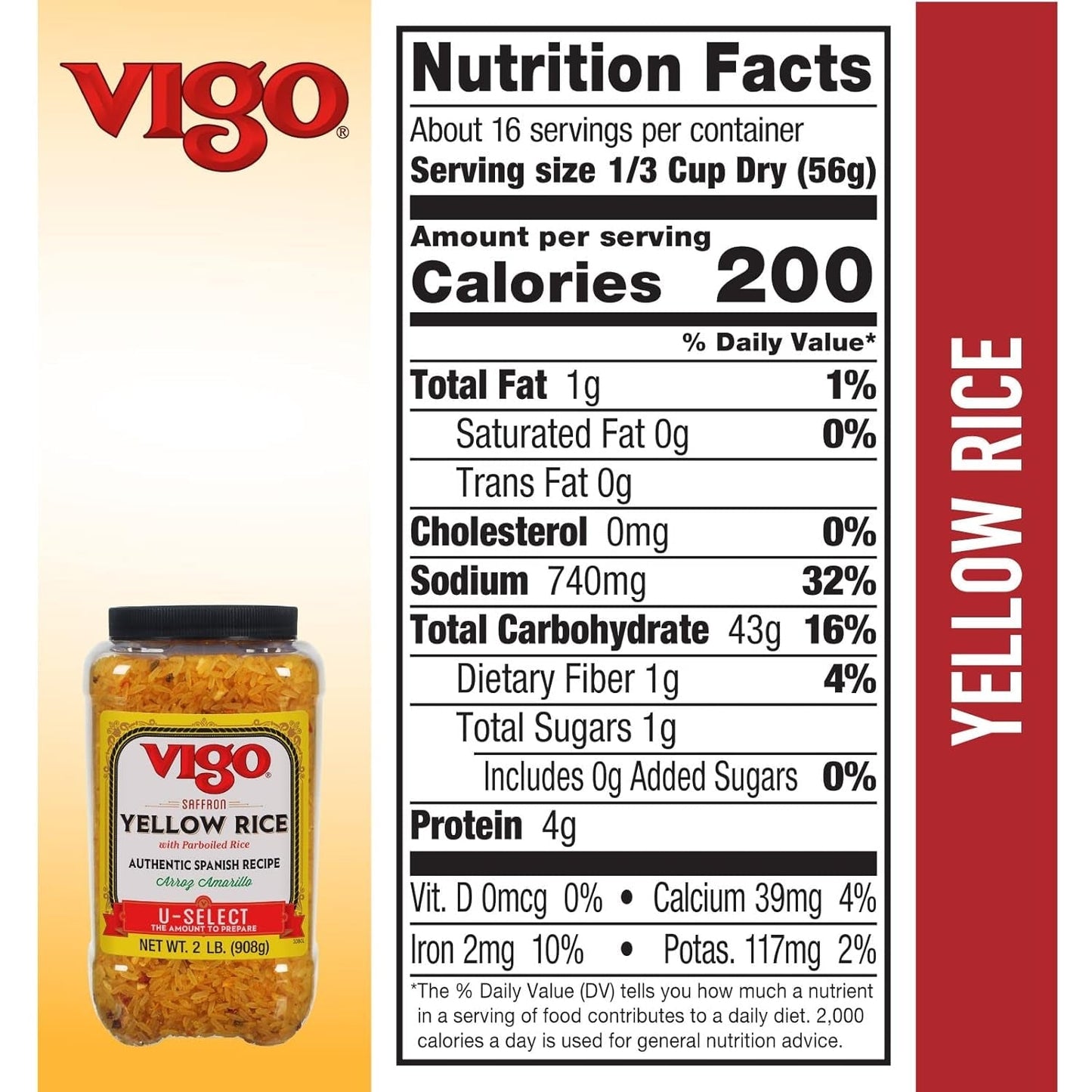 Authentic Saffron Yellow Rice, Low Fat, 2Lb (Pack of 1) - WORLD TIME VISITS