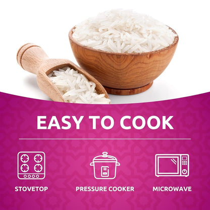 Authentic Smoked Basmati Rice by  in 2 Lb Resealable Zipper Bag - Aromatic and Flavorful Indian Grain - Non-Gmo, Gluten Free, Kosher, Cholesterol Free