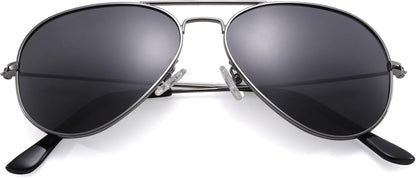 Aviator Sunglasses for Men Women Classic Polarized UV400 Protection - WORLD TIME VISITS