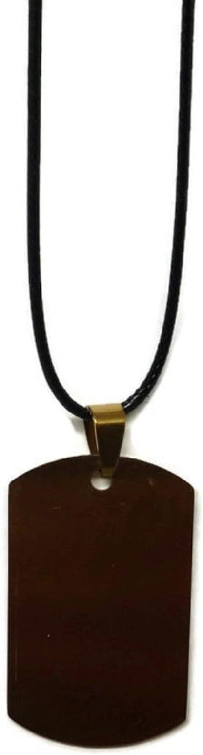 Ayatul Kursi Muslim Arabic Printed Pendant Necklace Stainless Steel with Rope Chain Men Women Islamic Quran Arab Fashion Jewelry (Gold)