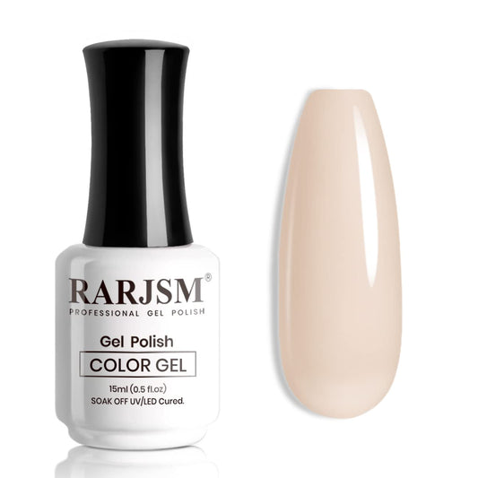 Apricot Nude Gel Nail Polish,Neutral Sheer Cream Nude LED UV Curing Requires Soak off Clear Pink Jelly French Manicure Nail Polish 1Pcs Single Bottle 15Ml for Home Salon DIY