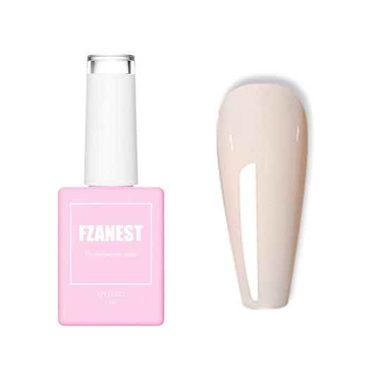 Beige Gel Nail Polish,15Ml Spring Summer Soak off UV Light Cure Gel Polish Soft Candy Nail Art DIY #D05