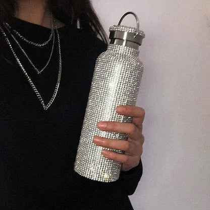 Diamond Water Bottle, Stainless Steel Insulated Water Bottle 12/17/25Oz, Glitter Water Bottles for Women