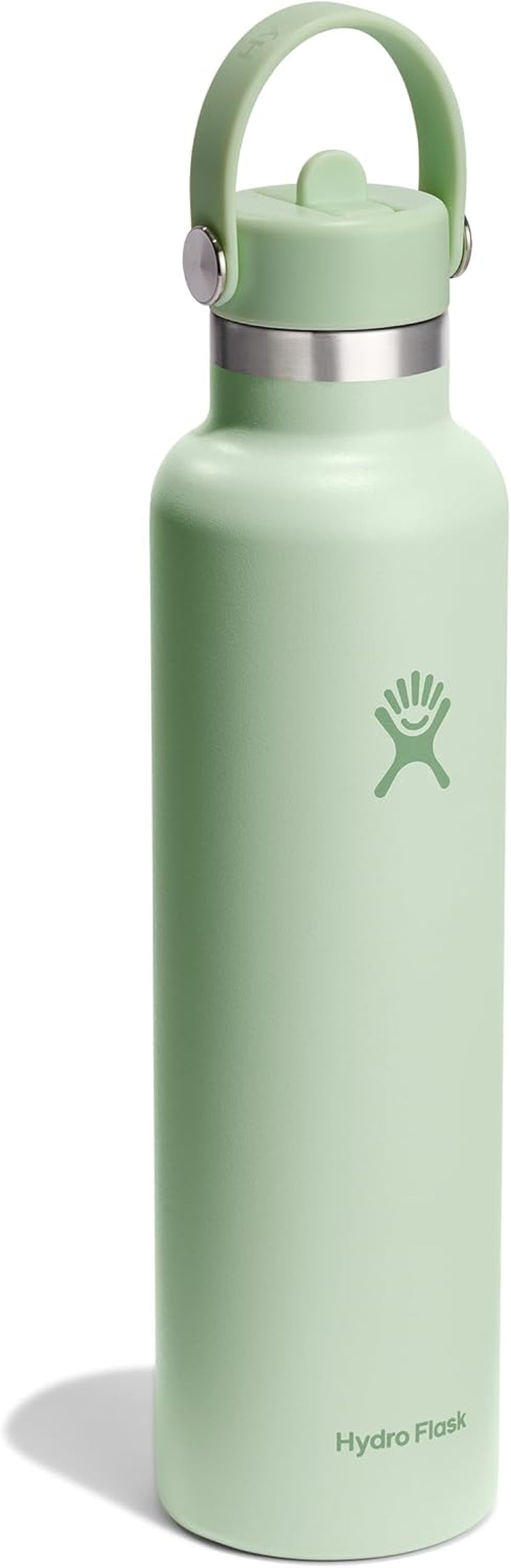 24 Oz Stainless Steel Standard Mouth Water Bottle with Flex Straw Cap and Double-Wall Vacuum Insulation - WORLD TIME VISITS