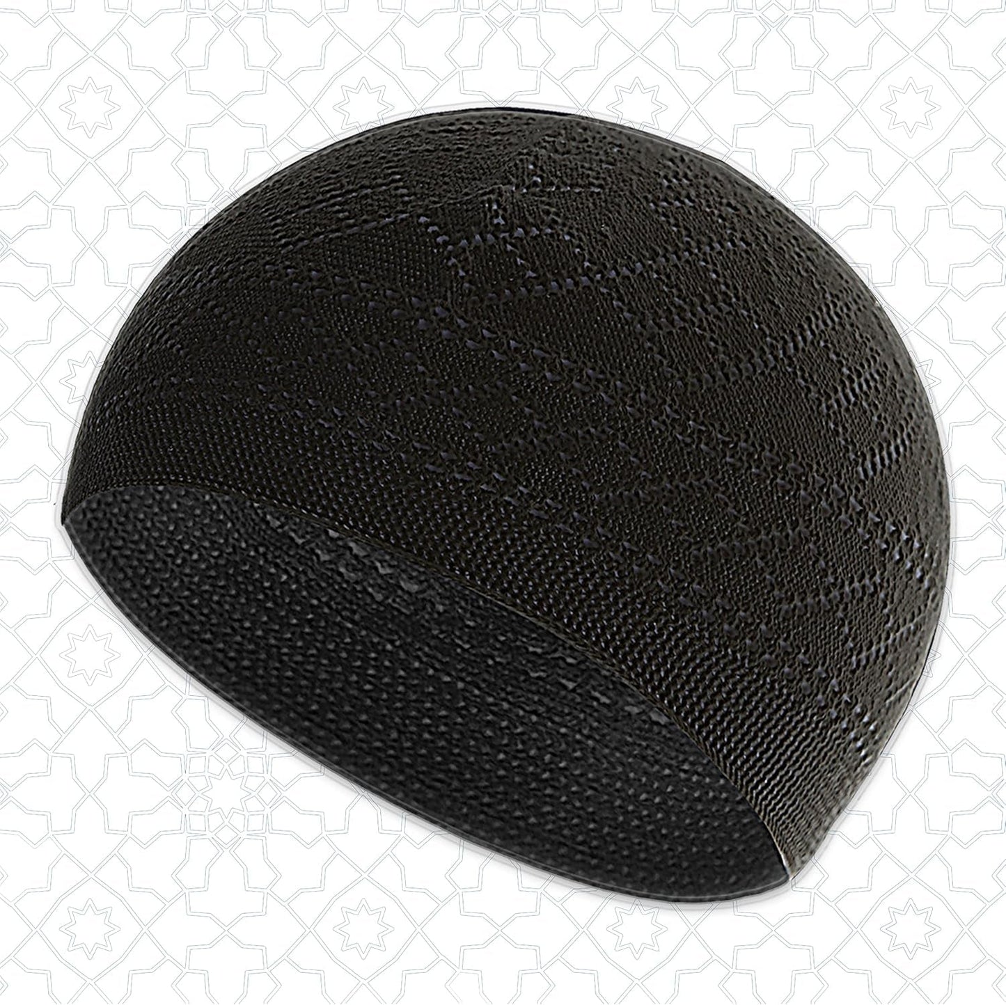Muslim Prayer Rug Prayer Beads Kufi Hat for Men and Women 100% Breathable Black Skull Beanie Traditional Desing Prayer Mat Eid Ramadan Gifts Islamic Set Salah Mat Taffeta Fabric Soft (Black)