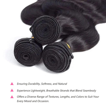 12A Human Hair Bundles Body Wave Bundles Human Hair 14 16 18 Inch 3 Bundles Human Hair 100% Unprocessed Brazilian Virgin Hair Deals Weave Bundles Human Hair Extension Natural Color