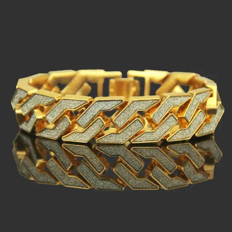 Miami Curb Cuban Bracelet for Men Gold Silver Hip Hop Iced Out Paved Rhinestones CZ Rapper Bracelet Jewelry